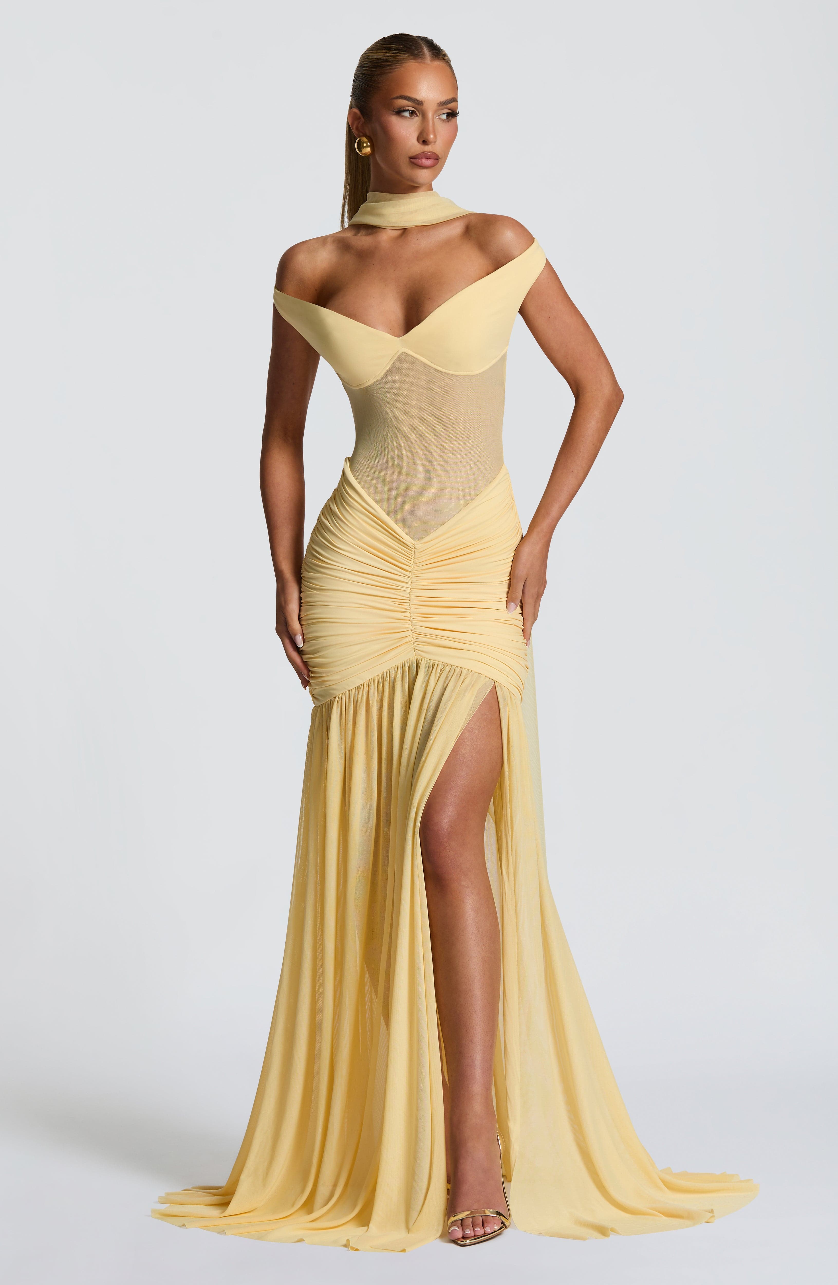 Alaia Maxi Dress - Lemon - Napalia