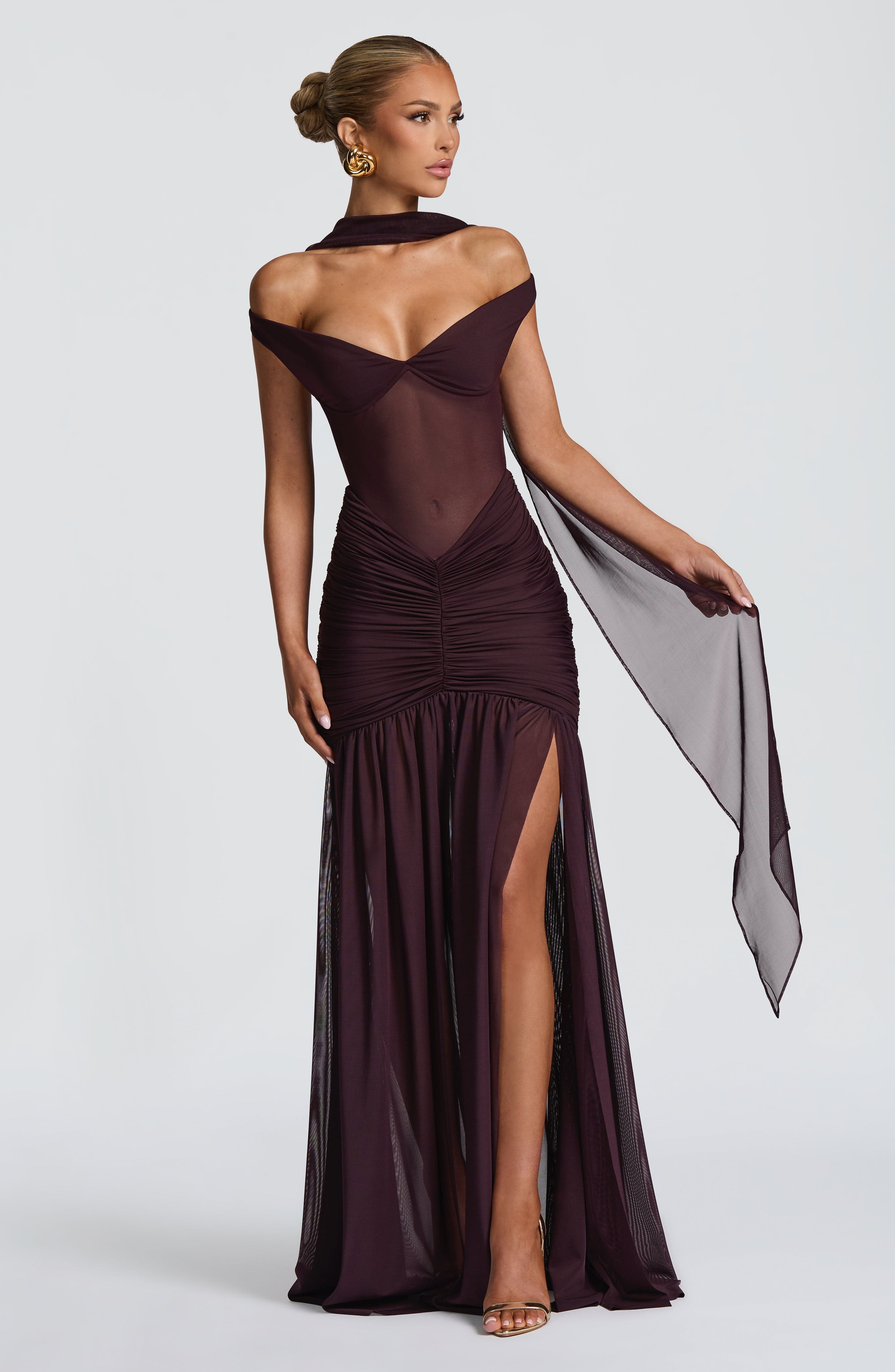 Alaia Maxi Dress - Plum - Napalia