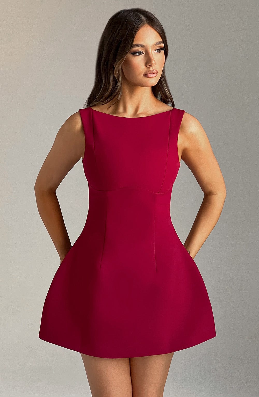 Alana Mini Dress - Wine - Napalia