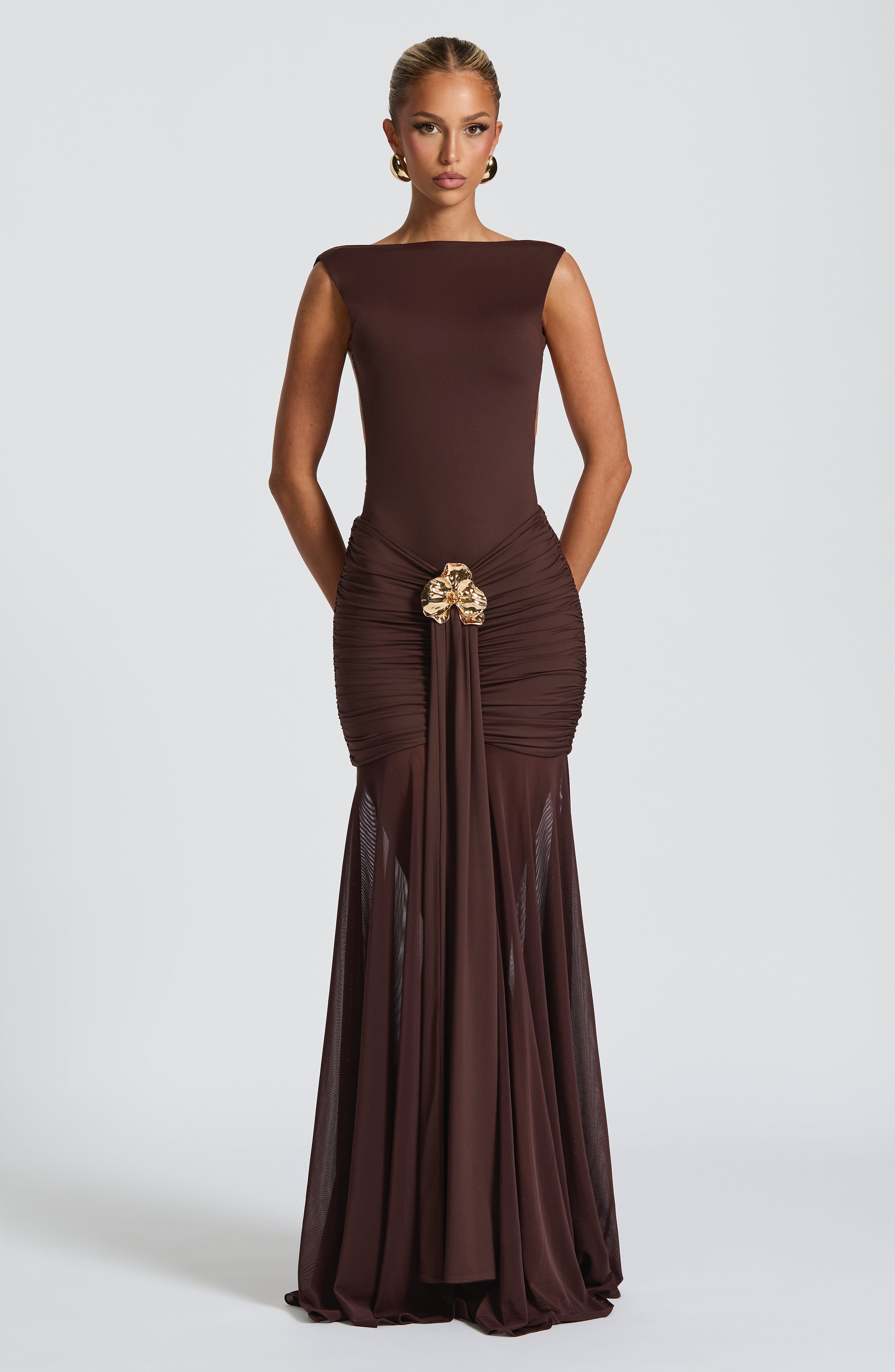 Fae Maxi Skirt - Plum Brown - Napalia