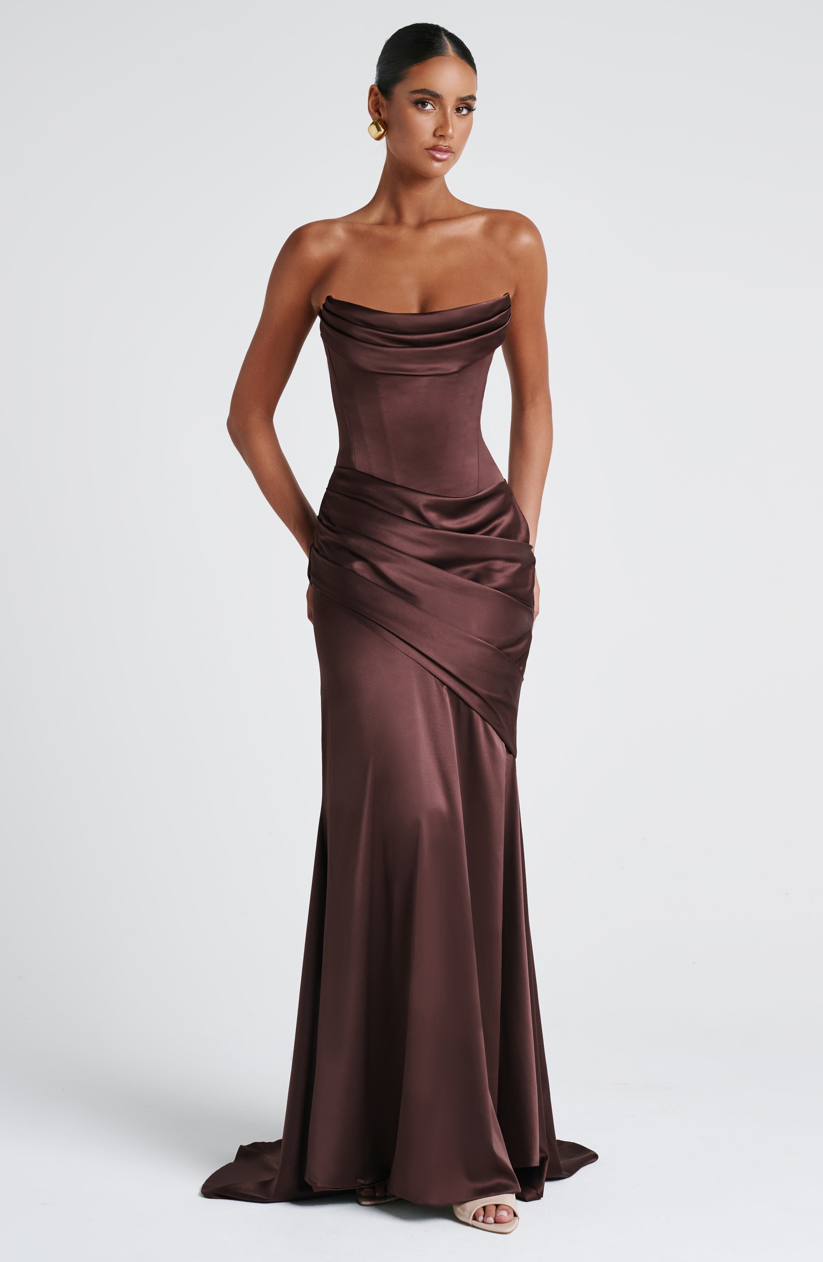 Kensington Maxi Dress - Plum Brown