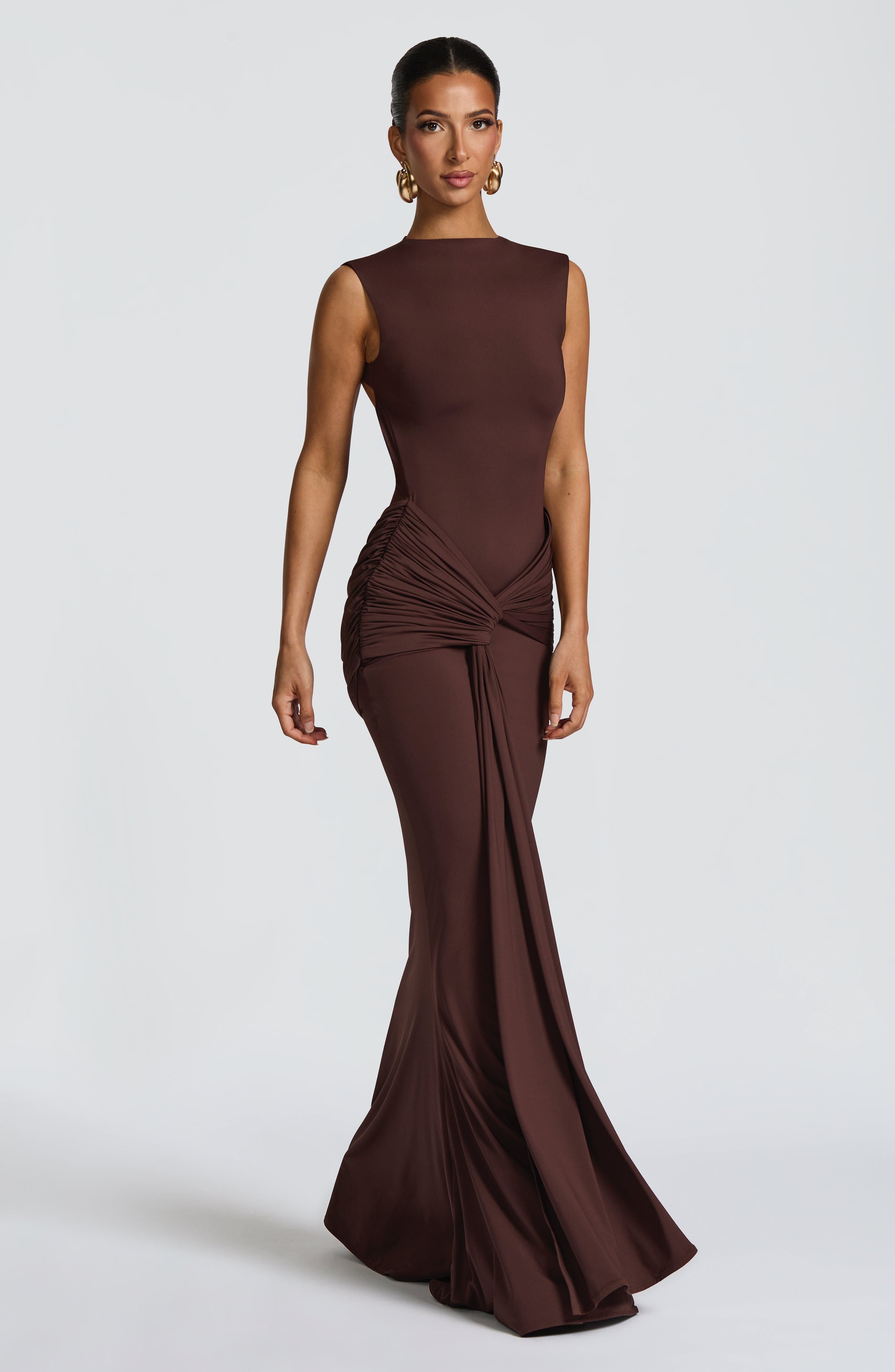 Lorenza Maxi Dress - Plum Brown - Napalia