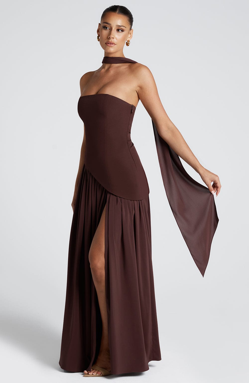 Maliyah Maxi Dress - Plum Brown - Napalia