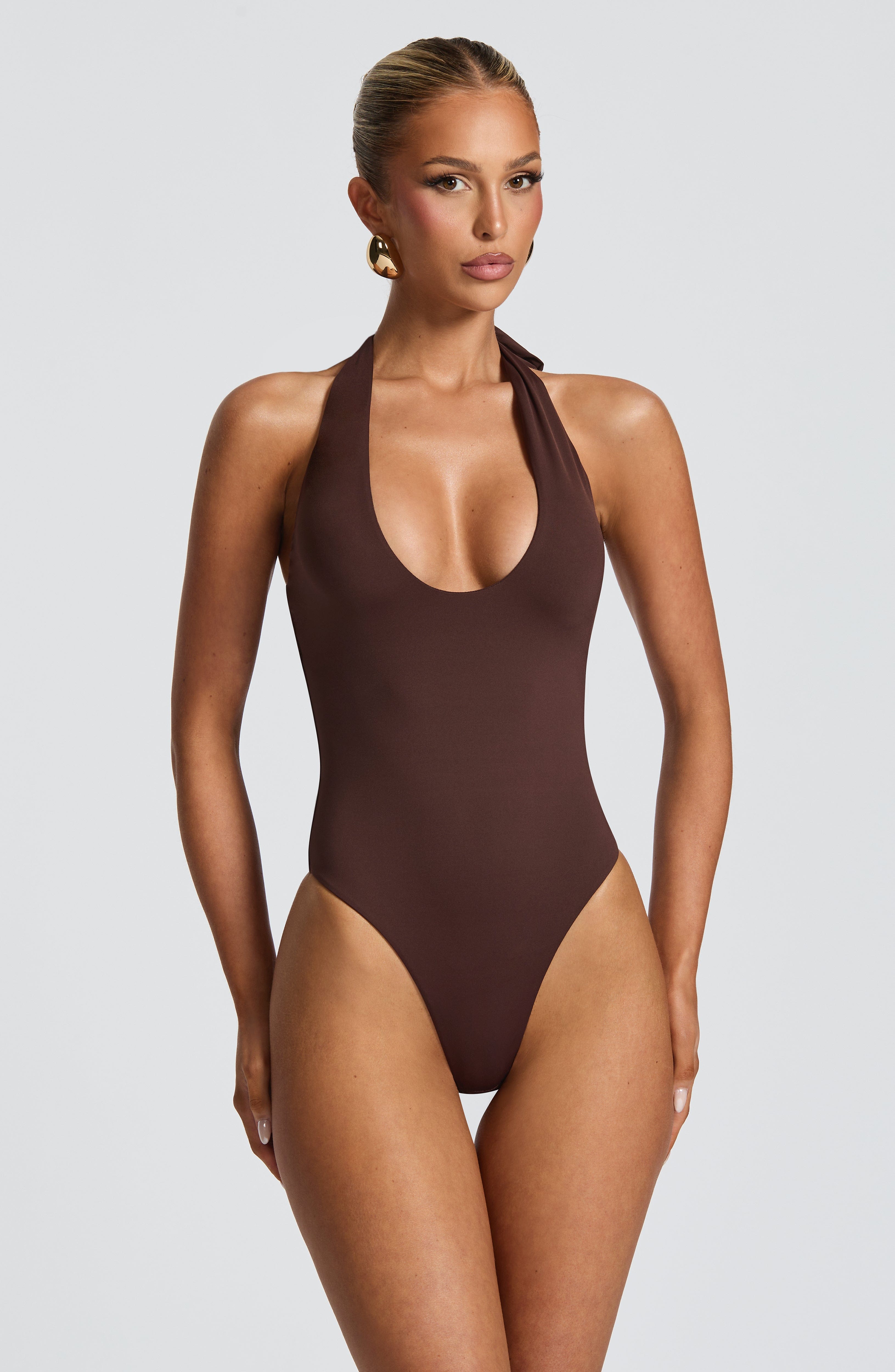Odele Bodysuit - Plum Brown - Napalia