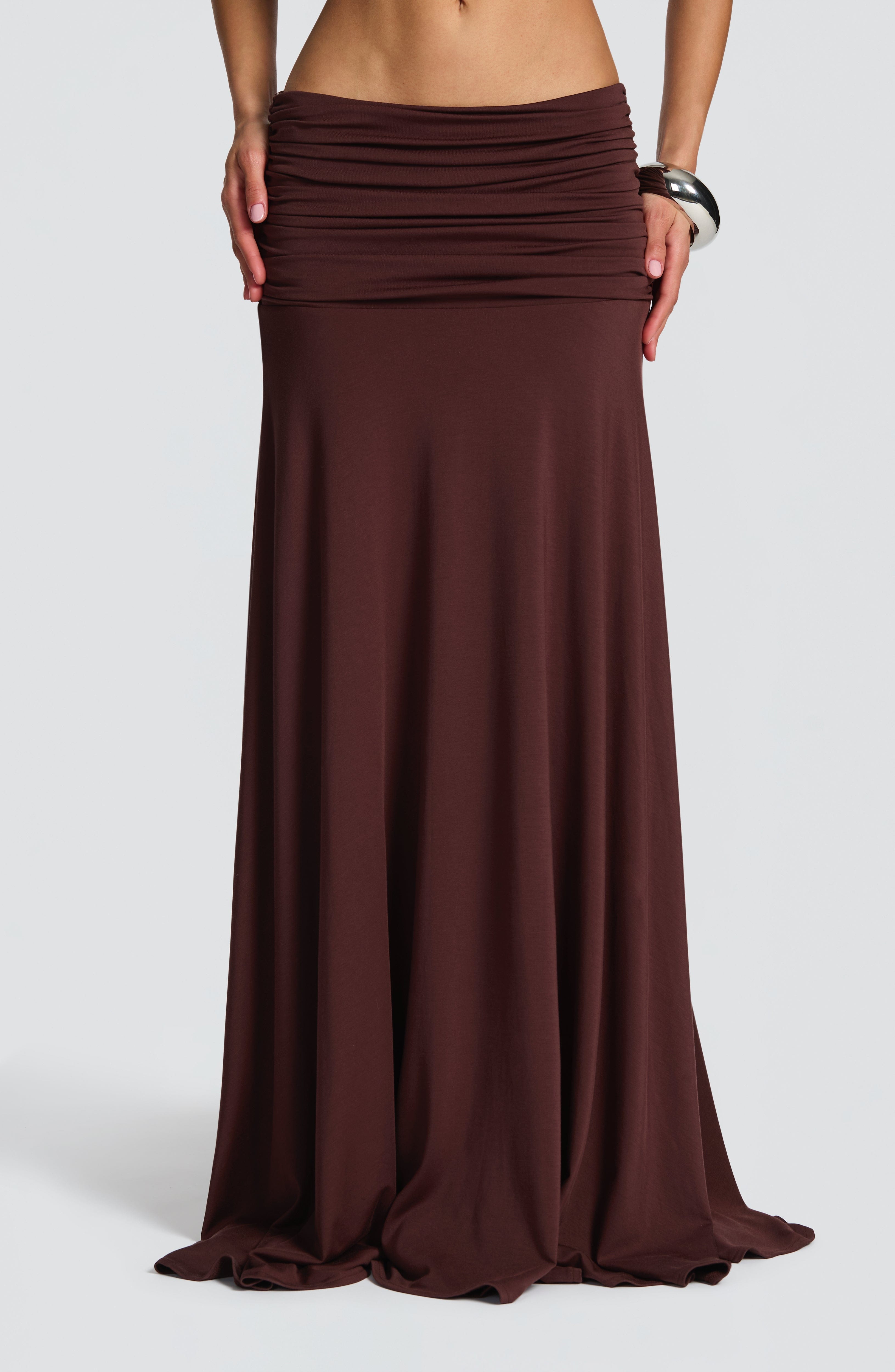 Paige Maxi Skirt - Plum Brown - Napalia