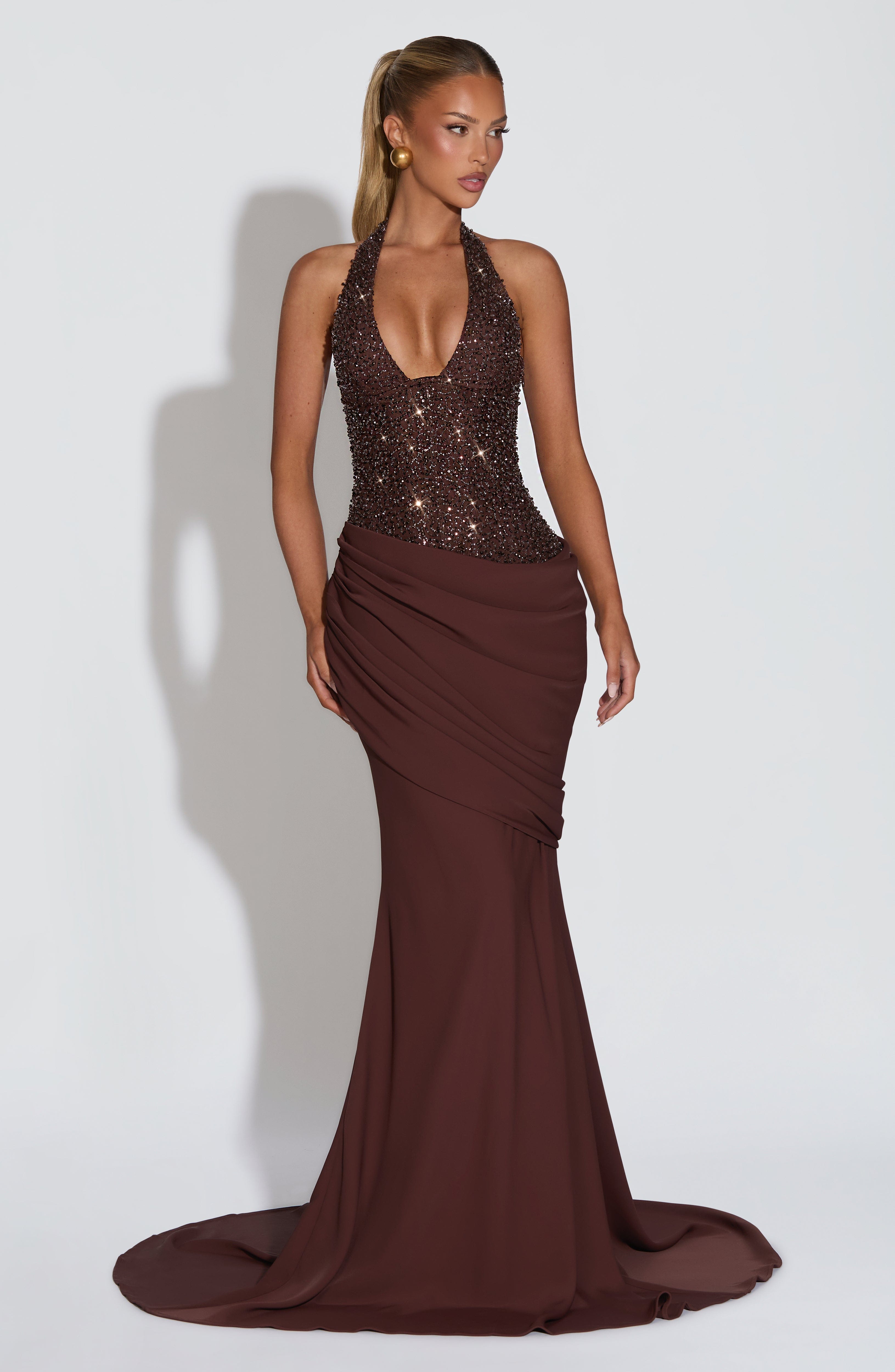 Taylor Gown - Plum Brown - Napalia