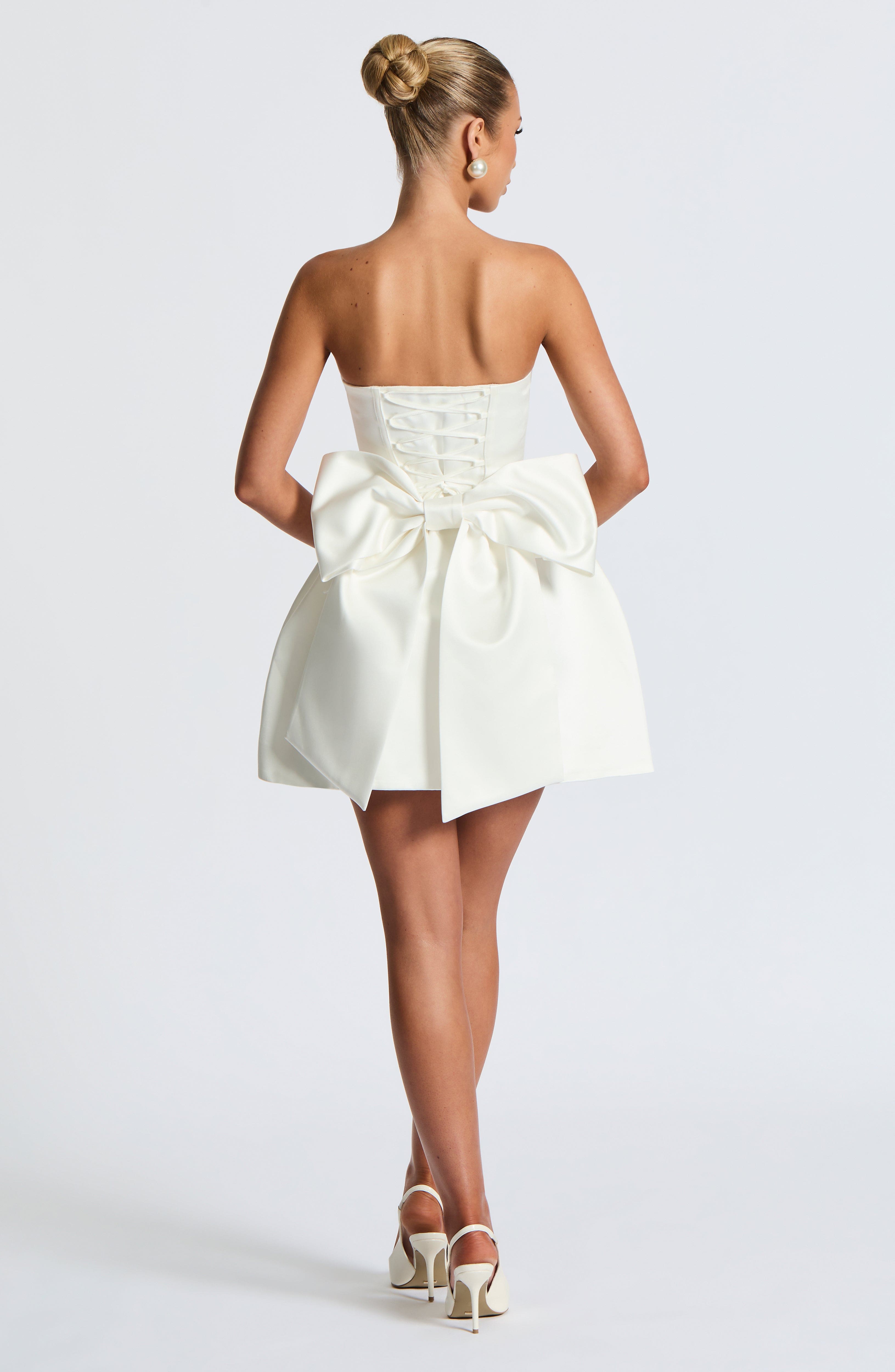 Abbey Mini Dress - Ivory - Napalia