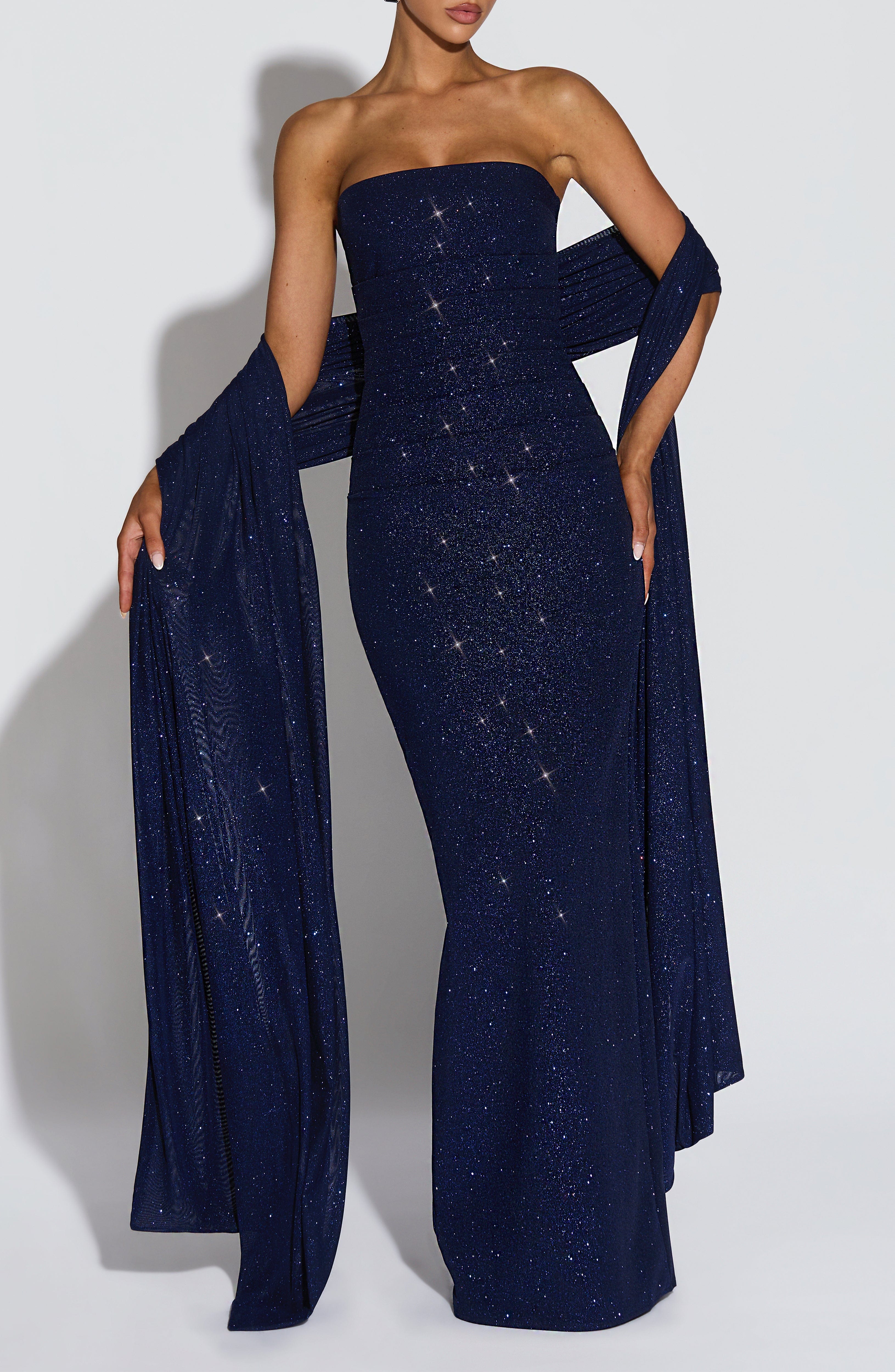 Agnes Shawl - Navy Sparkle - Napalia