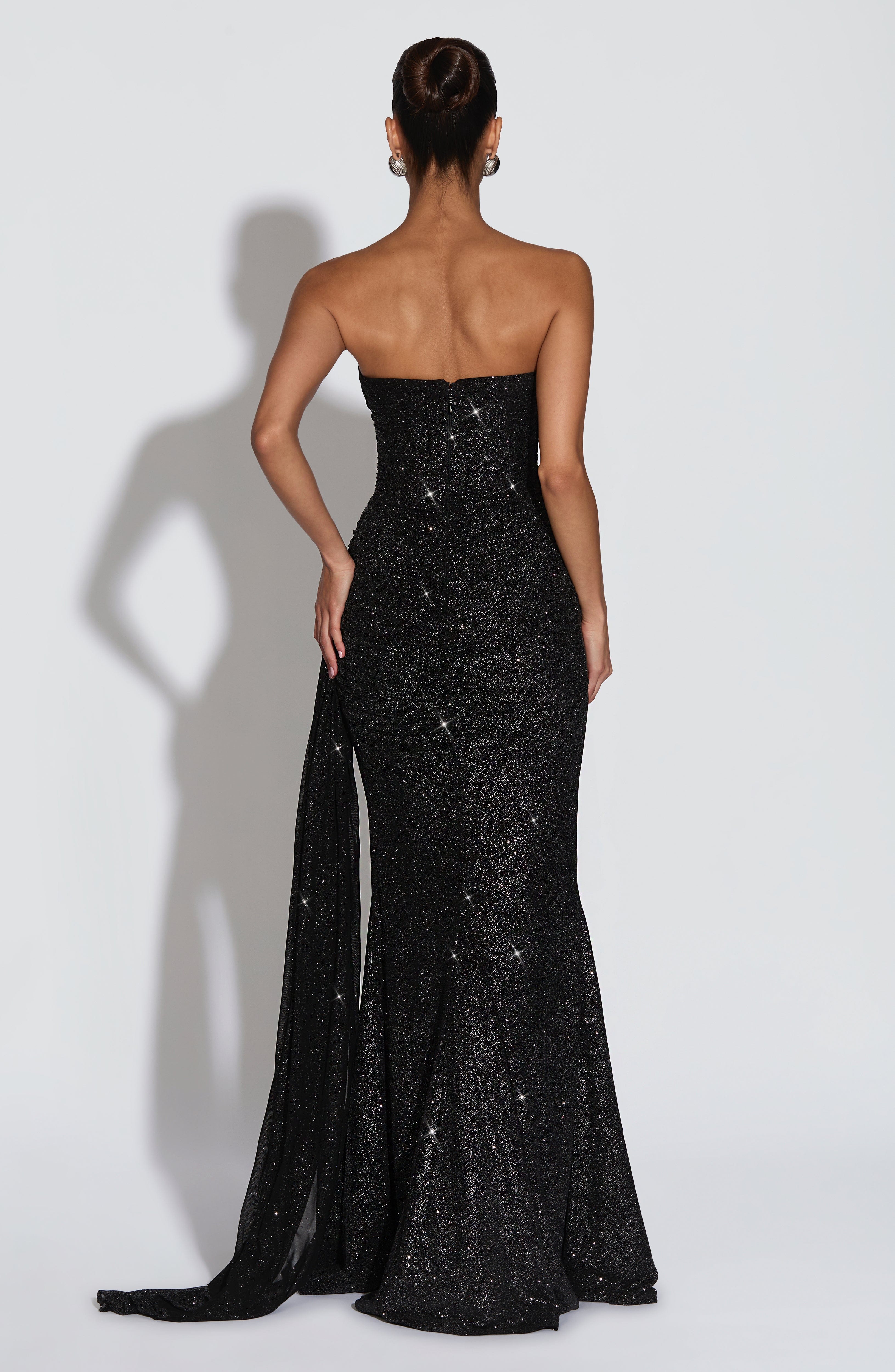Ashika Maxi Dress - Black Sparkle - Napalia