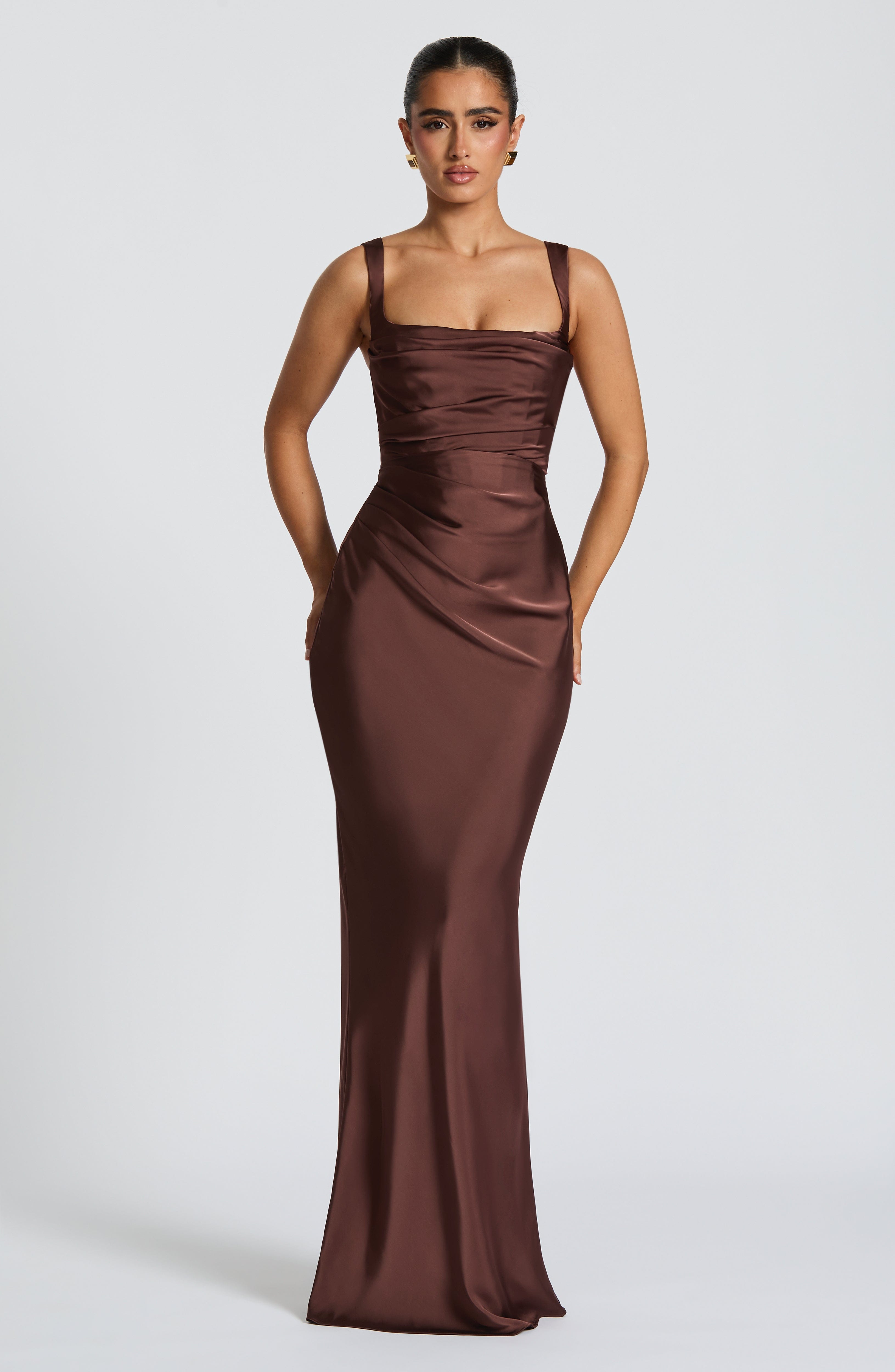 Calanthe Maxi Dress - Plum Brown - Napalia
