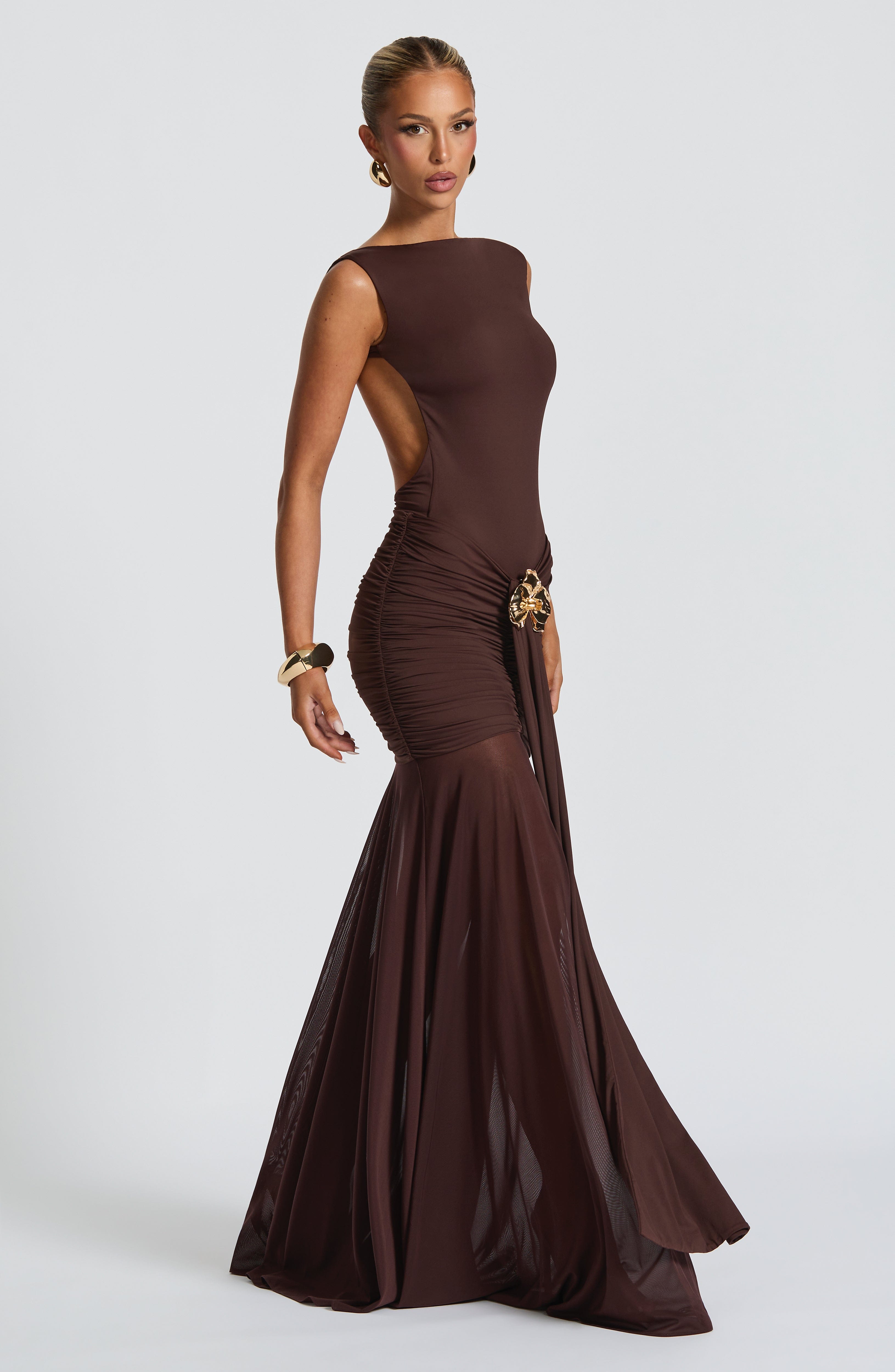 Fae Maxi Skirt - Plum Brown - Napalia