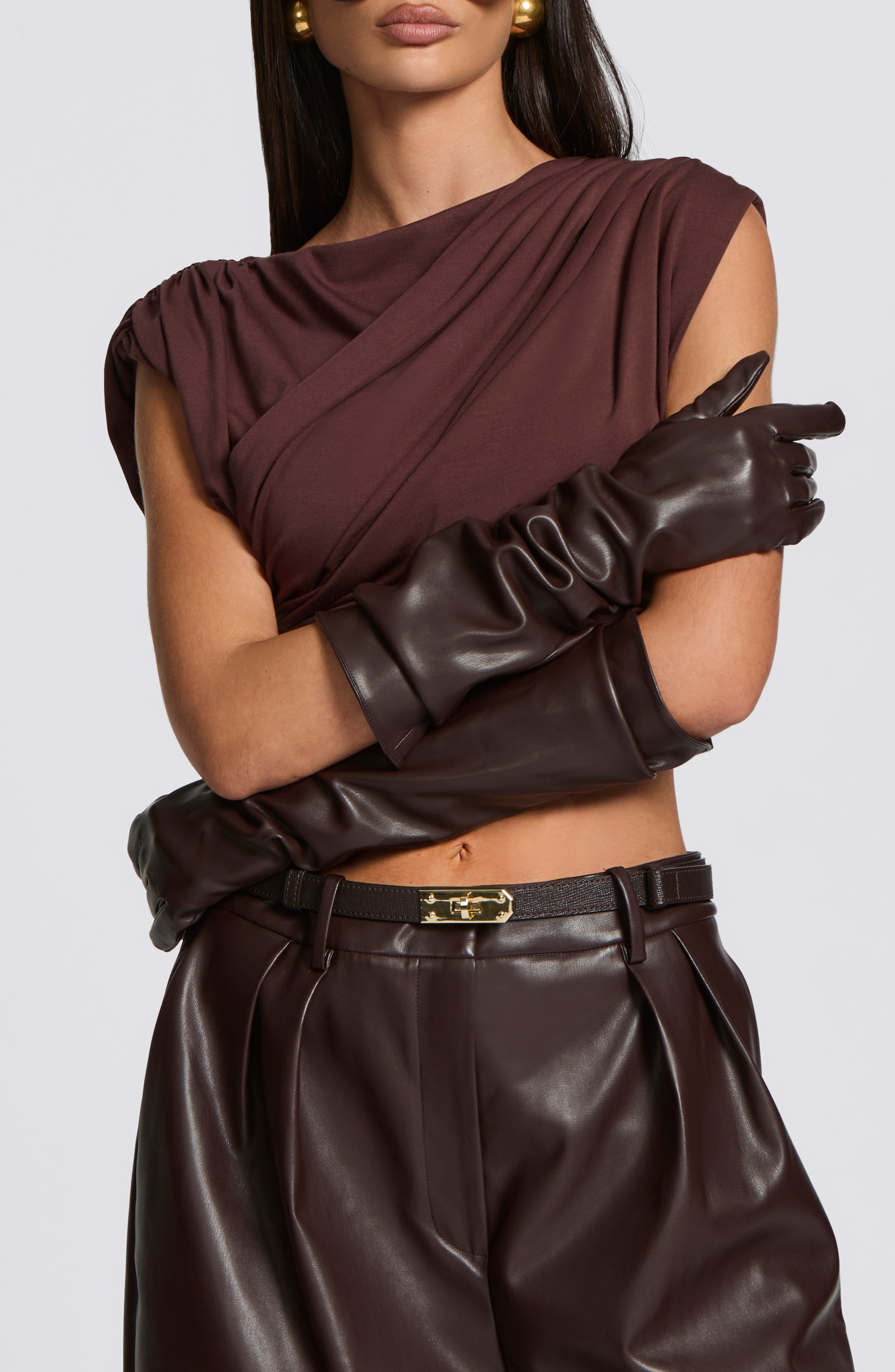 Frankie Gloves - Plum Brown - Napalia