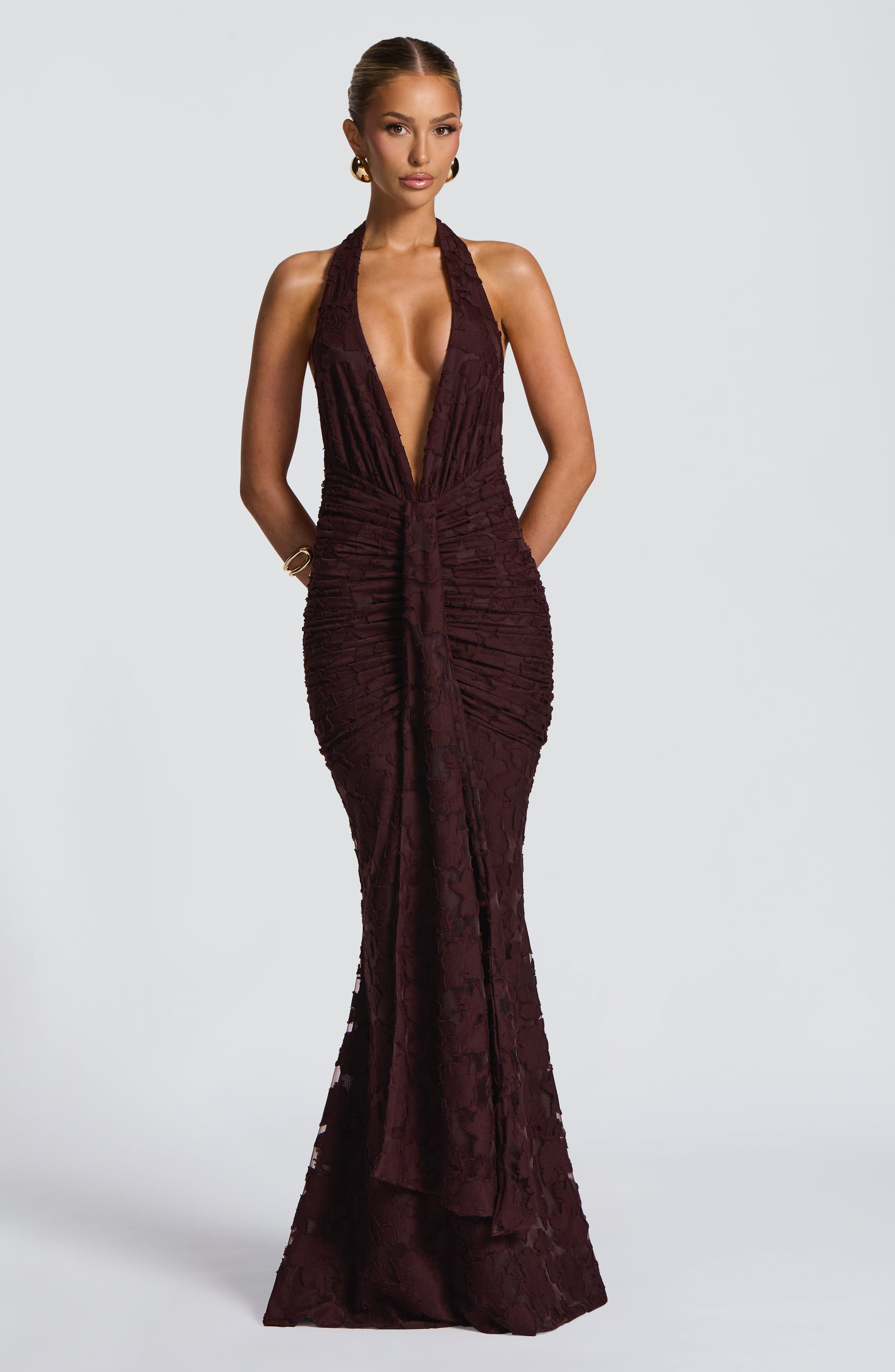 Guinevere Maxi Dress - Plum Brown - Napalia