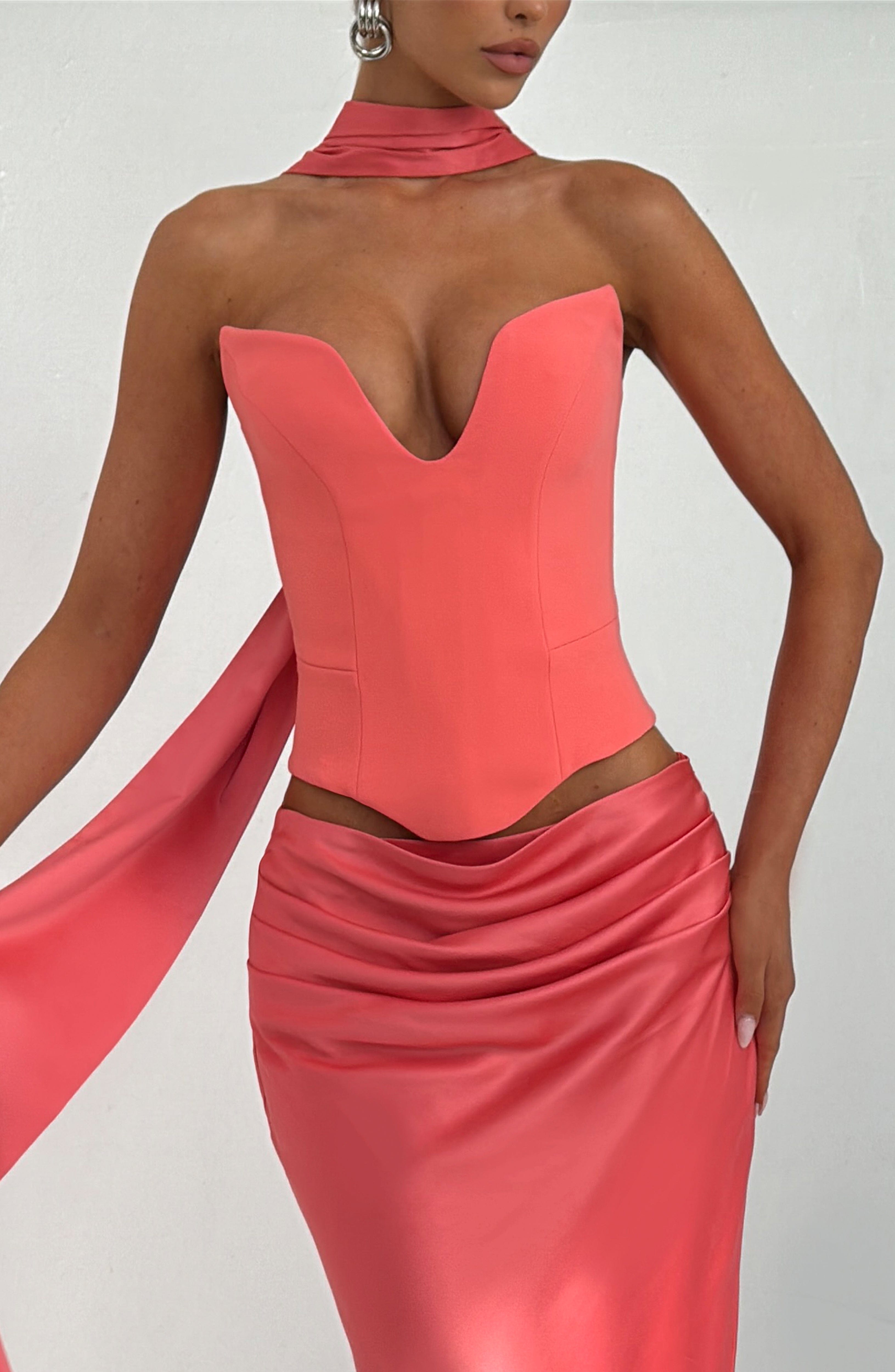 Kamiyah Corset - Coral Pink