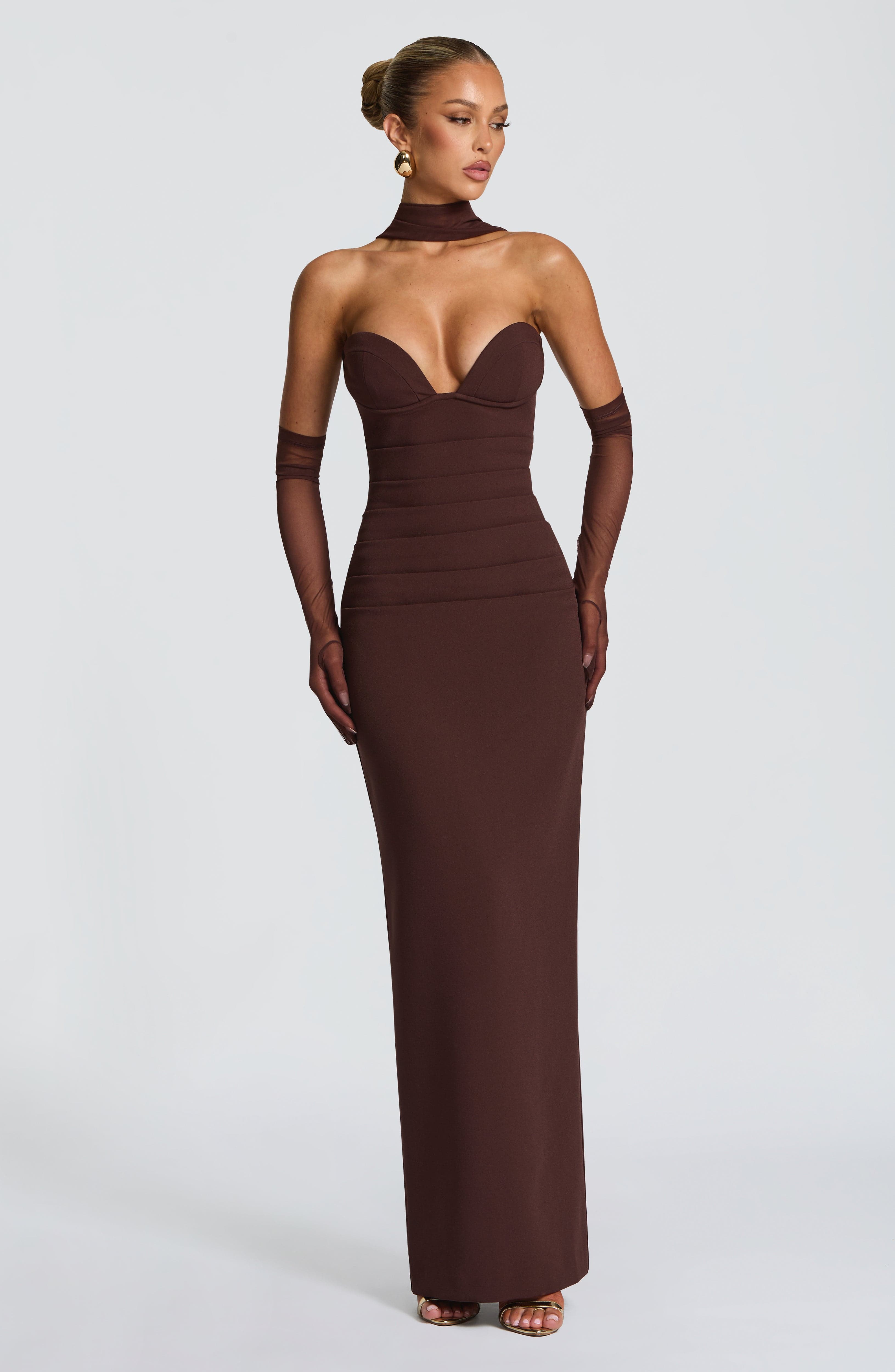Lindsey Maxi Dress - Plum Brown - Napalia