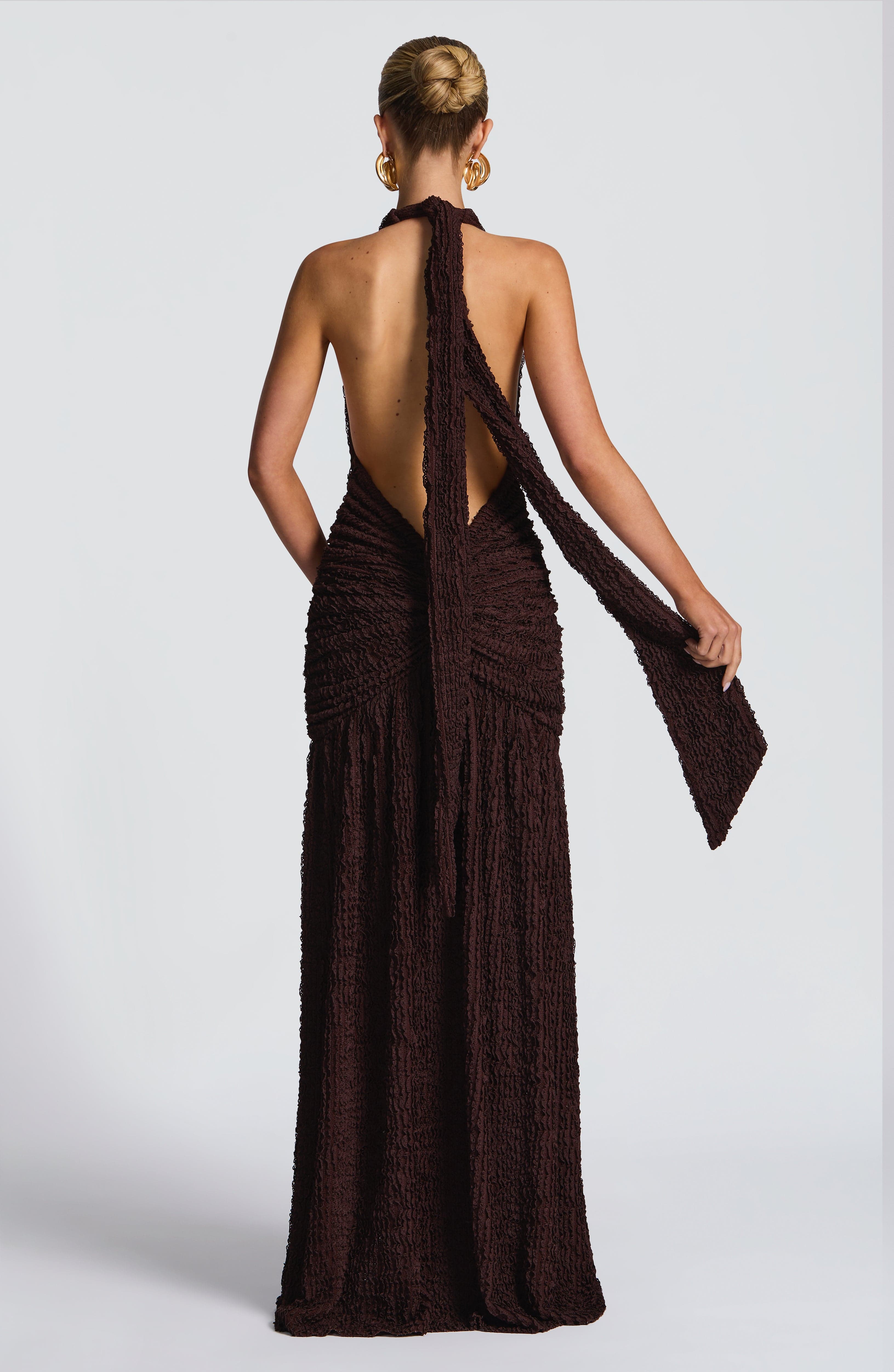 Minerva Maxi Dress - Plum Brown - Napalia