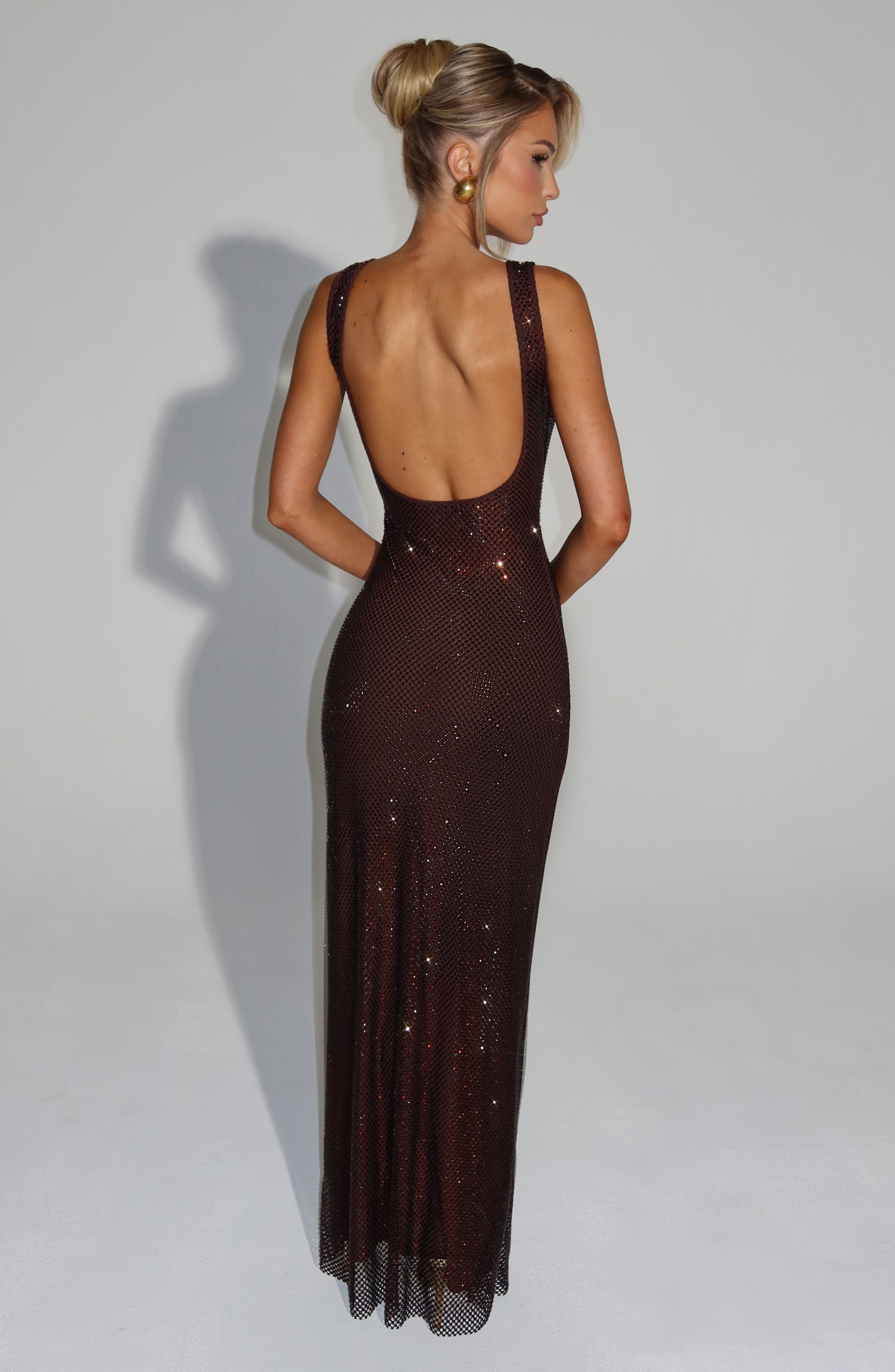 Petra Maxi Dress - Plum Brown - Napalia