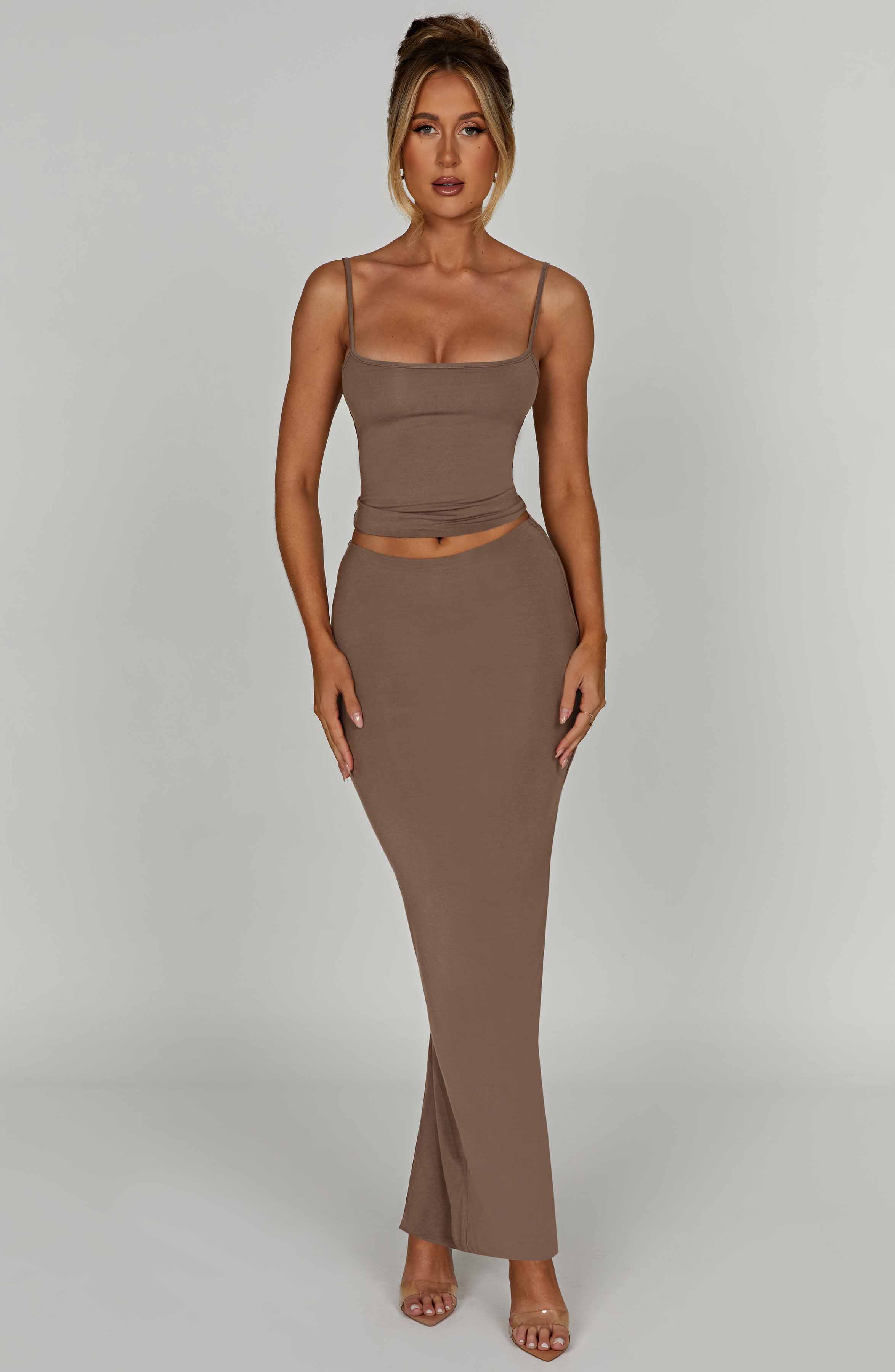 Yazmin Maxi Skirt - Mocha - Napalia
